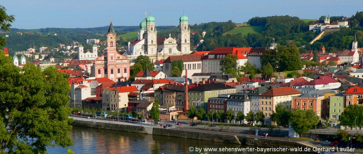 Ausblick auf die Dreiflüssestadt Passau Dreiflüssestadt Passau Partylocation in Niederbayern
